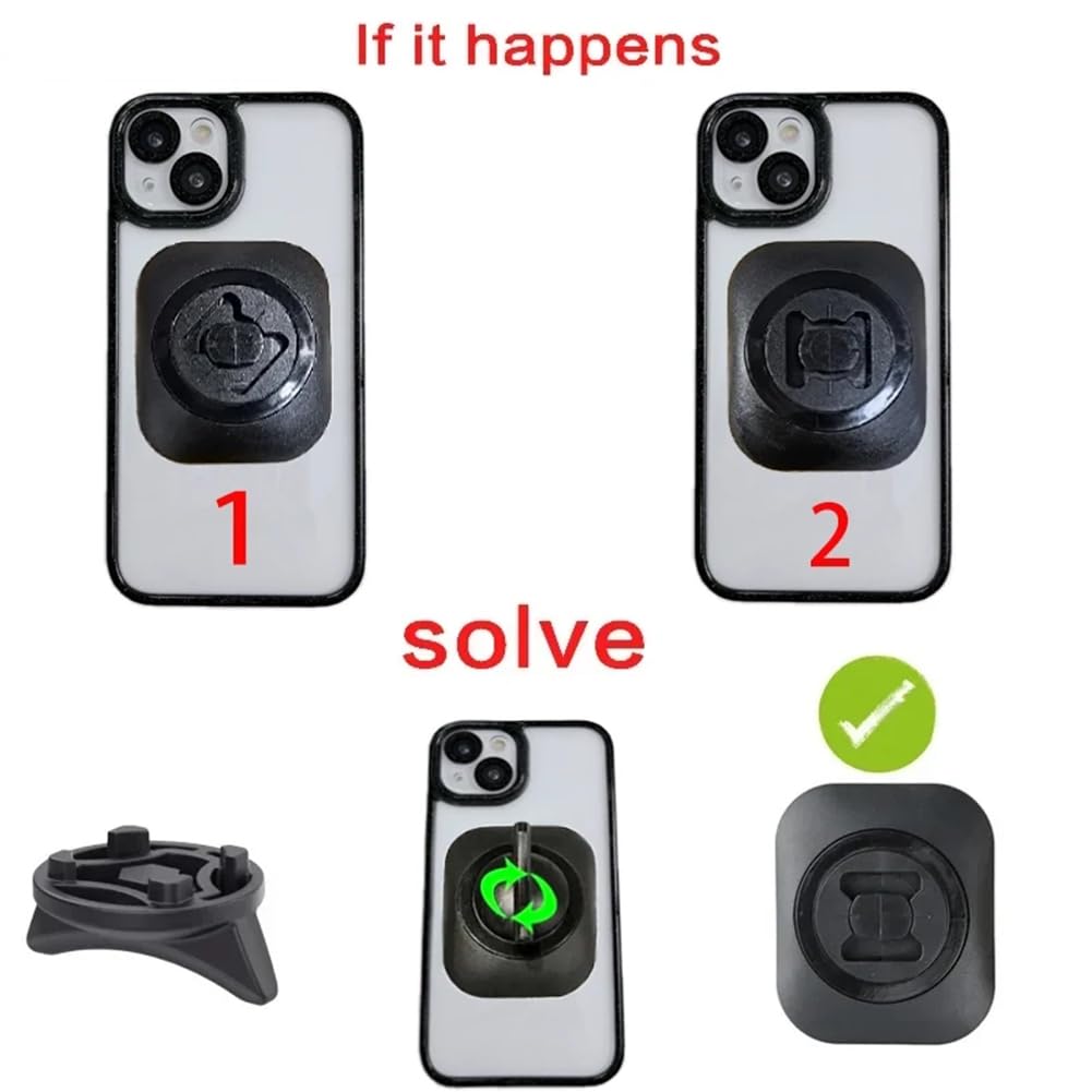 Universal Phone Adapter with Adhesive Mount for Motorcycle Car Bicycle - Quick Stick-On Mobile Holder Compatible with SP Connect Style Systems for Ha