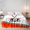 Hockey Mask Emblem On Orange Strip Print Blanket Soft and Cozy Perfect for the Living Room Bed Sofa or a Nap,gift