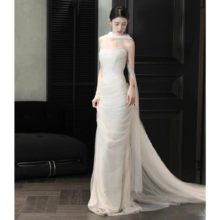 Luxurious Wedding Scarves Floor Length Sleeveless Bridal Scarf Ballroom Scarf for Weddings and Gatherings