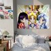 Anime RRole SSailor MMoon Hanging Bohemian Tapestry Cheap Hippie Wall Tapestries Mandala Wall Hanging Home Decor
