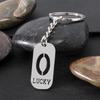 Stainless Steel Lucky Numbers 0-9 Arabic Keychain Pendant