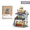 City Mini Street View Snack Bar Barbecue Shop Model Building Blocks DIY Gourmet Shop Streets Bricks Toys for Children Adult
