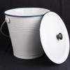 Enamel Bucket Ice with Lid Rustic Rice Container Liquid Storage Cans for Bridal
