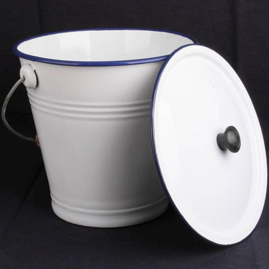 Enamel Bucket Ice with Lid Rustic Rice Container Liquid Storage Cans for Bridal