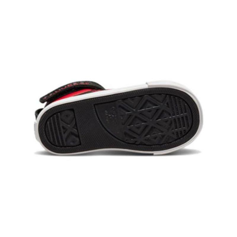 Converse Pro Blaze Strap Varsity Toddler High Skate Shoes Velvet Lined Velcro Casual Wear-resistant Warm Black Red A03228C