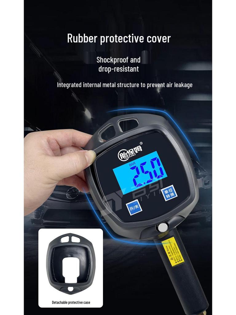 Digital Tire Pressure Gauge with Large Display and Inflator