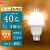 Iris Ohyama LED Wide 40W Warm Energy-Saving Measures Bulb, E26, Beam, Equivalent, White, LDA5L-G-4T6-E