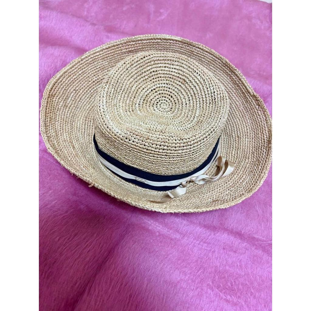 Used CA4LA Kashira raffia hat with cotton ribbon silk