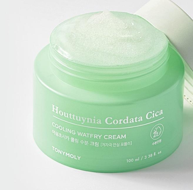 Tonymoly Houttuynia Cica Crème Rafraîchissante 100ml | Gel Apaisant & Hydratant pour Peaux Sensibles