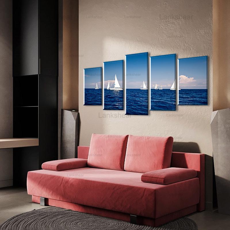 

Surf Парусный холст Живопись 5 штук Творческий морской пейзаж Солнечный солнечный модульный HD плакаты и принты Картины Настенное искусство Домашнее украшение