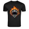 Flaming Gas Mask Apocalypse Graphic T-Shirt