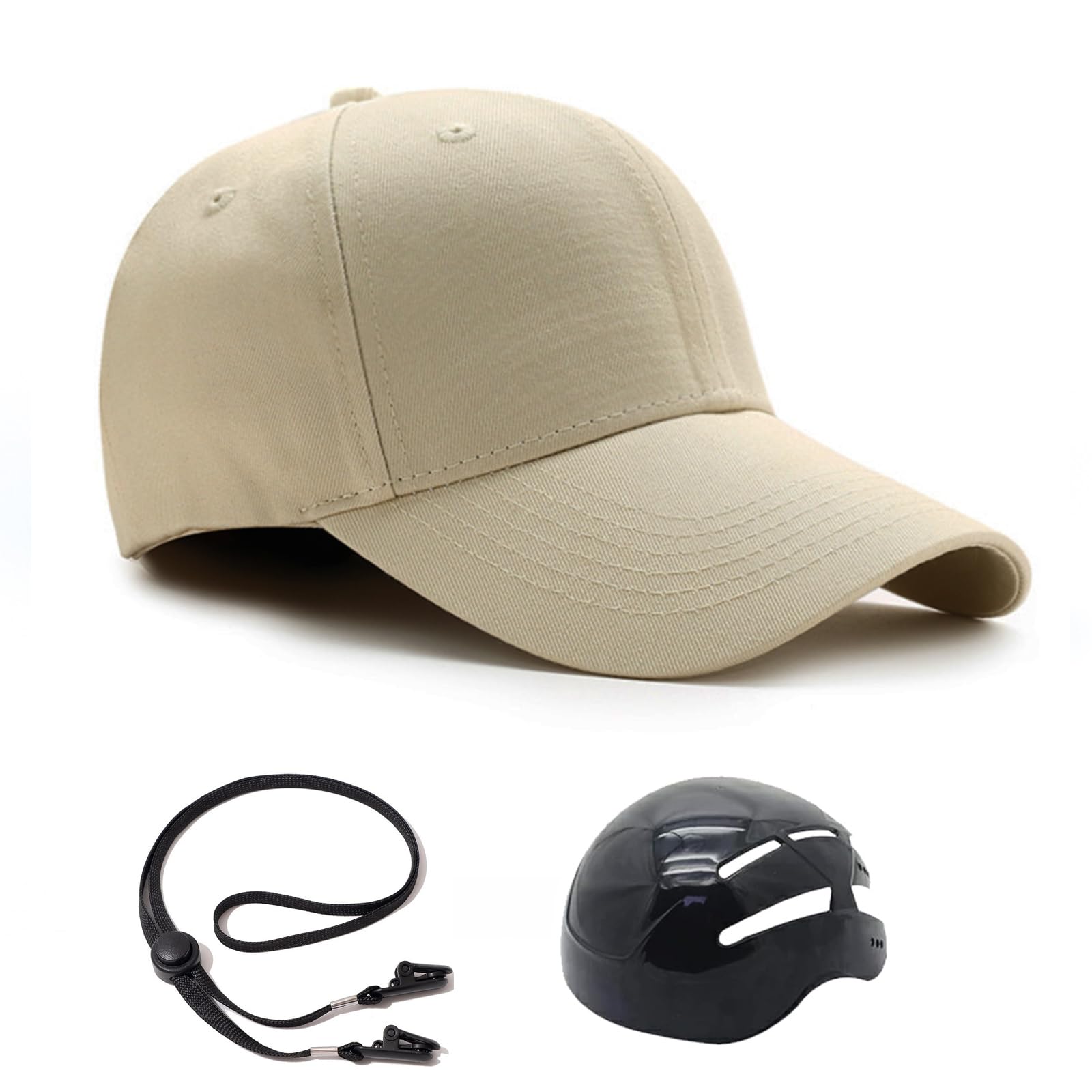 

Велосипедная шляпа для мужчин и женщин, летняя, для улицы, для защиты от катастроф, однотонная, с защитой от УФ-излучения, ультраударопрочная, безопасная шляпа с подбородком, подходит для окружности головы, шлем, стиль, бежевый