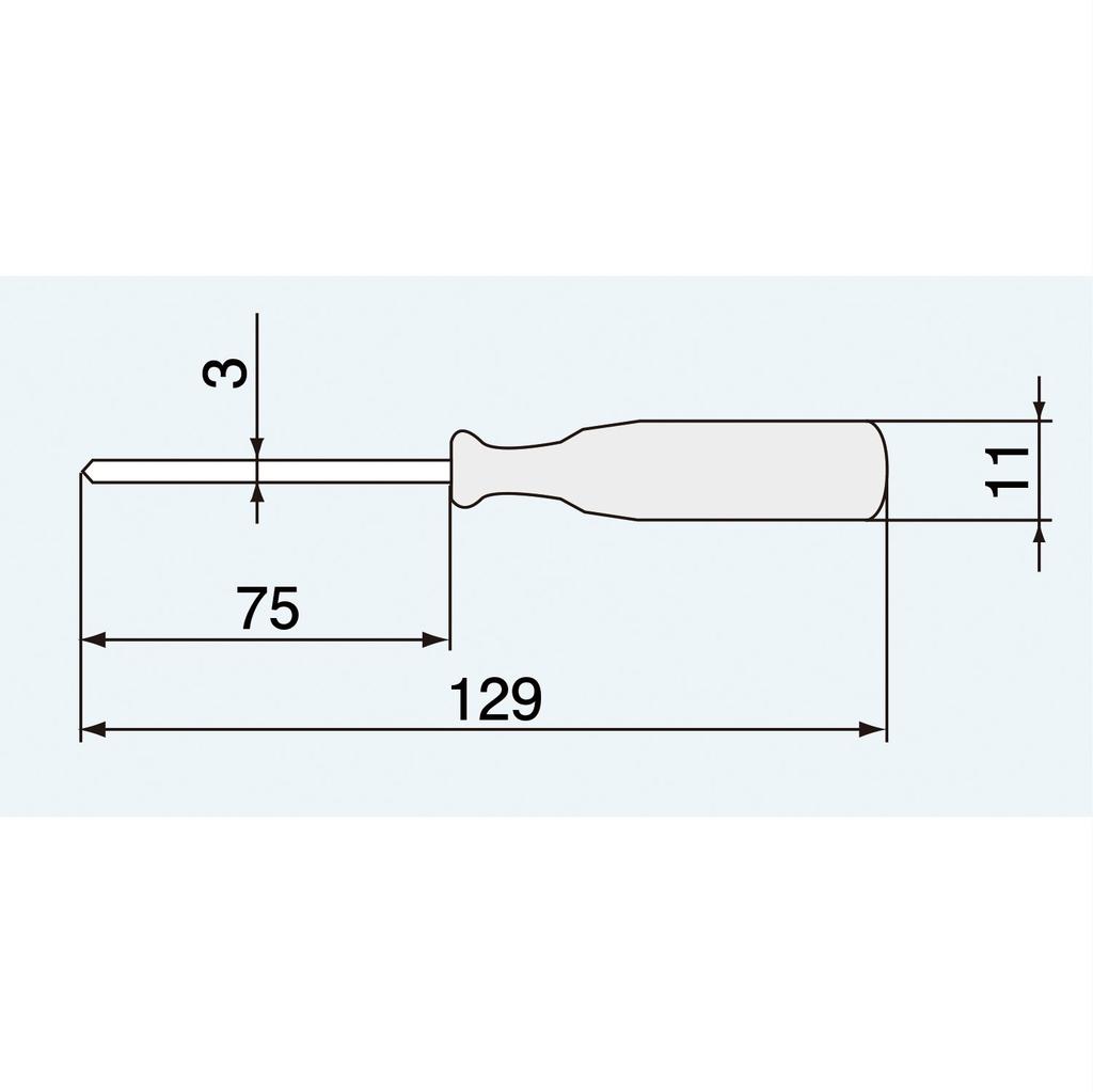 ENGINEER Standard Screwdriver x - 2.6 0.35 (75mm) DS-13