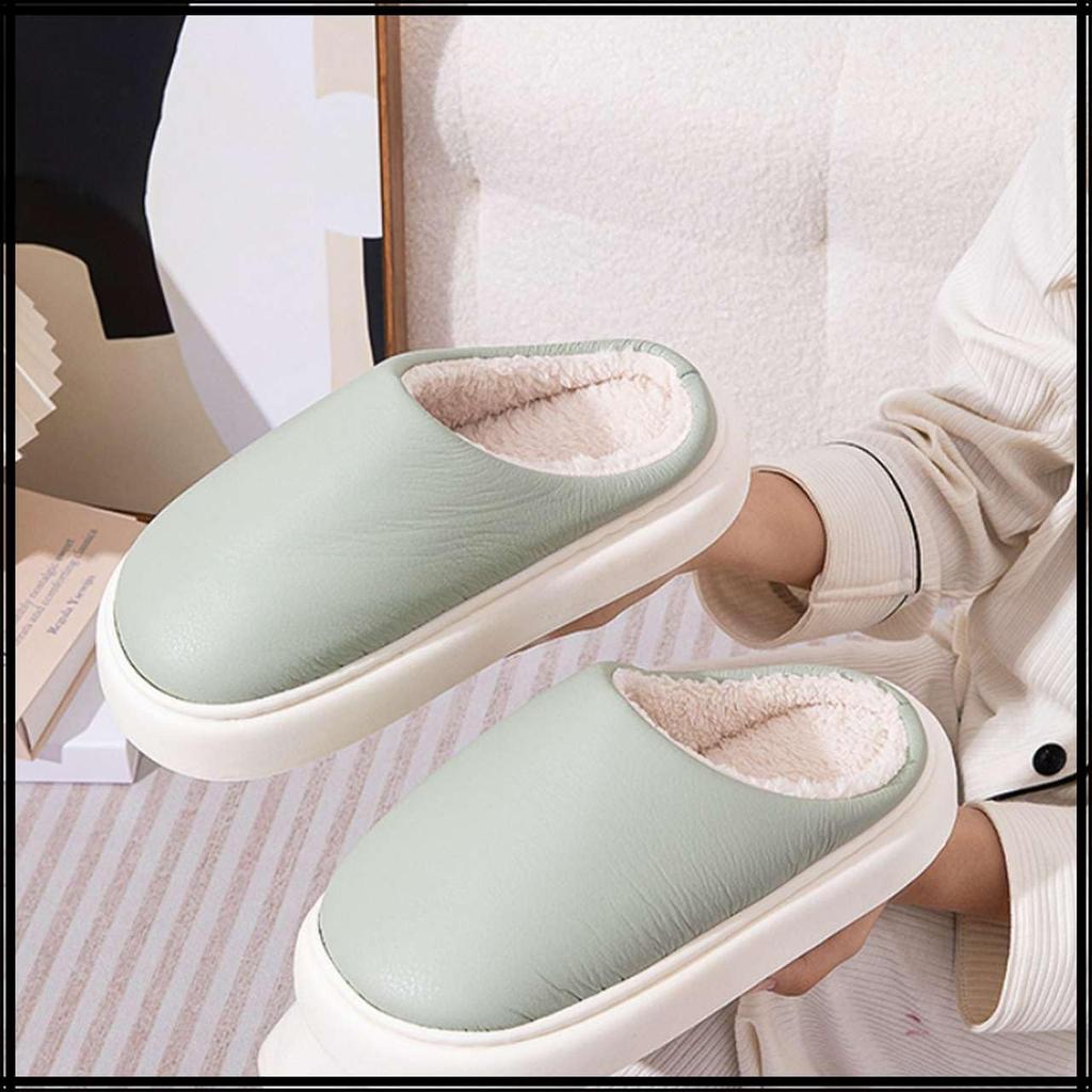 White Fang PU Leather Waterproof Simple and for Men and RS022 Non-Slip One-Size Slippers, Stylish, Women, (Purple)