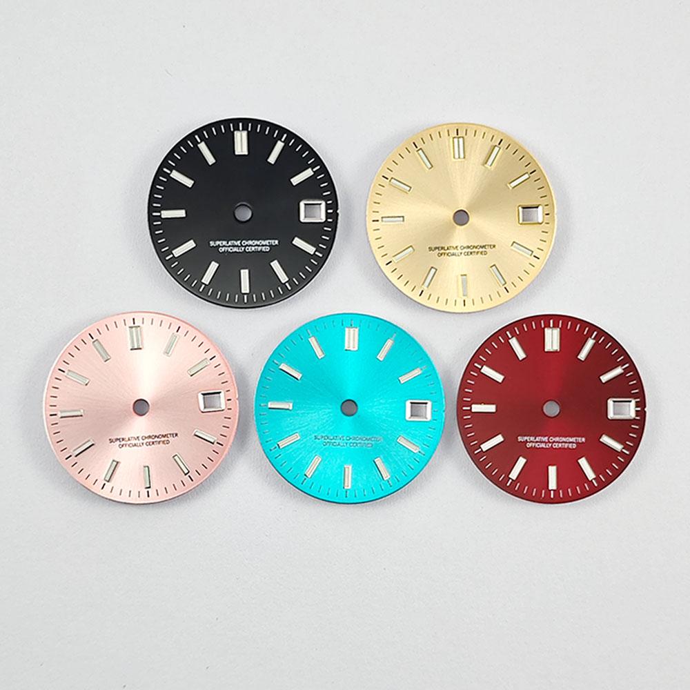 NH35 29mm No Logo Watch Dial fit NH35A NH36 Movement Sterile Window Green Luminous 3.0/3.8 o'clock crown Watch Dial Parts