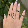 Tatuaggio Adesivo Dita Stella Vento Oscuro Amore Impermeabile Duraturo Femminile Mini Fiamma Amore Stella Nera Adesivo