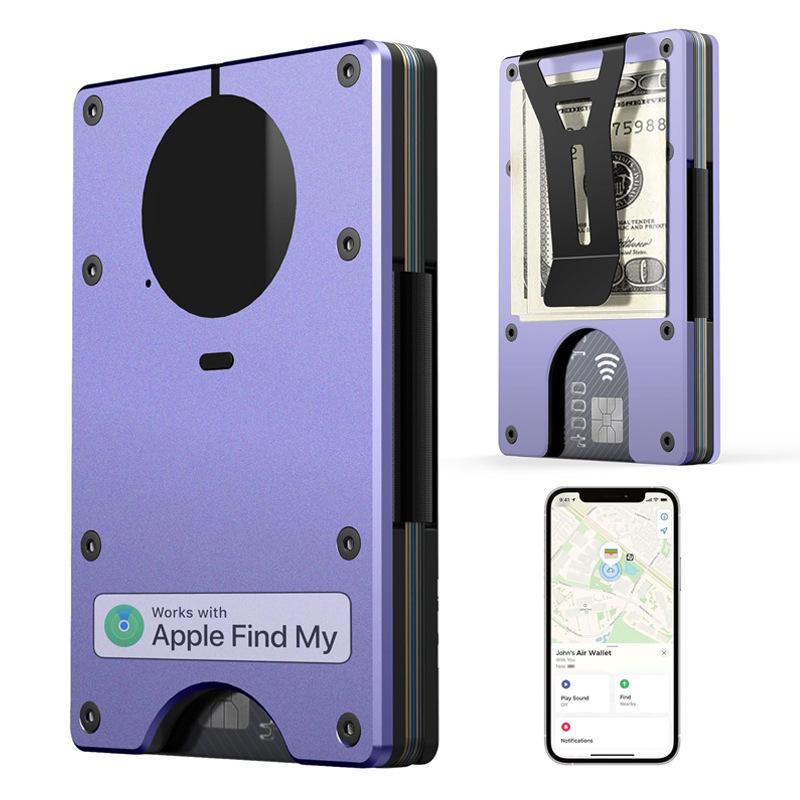 

Metal Wallet with Built-in AirTag: RFID-Blocking Credit Card Holder