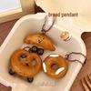 Simulated Food Toy Bread Charm: Girly Sweet Resin Keychain Bag Decoration Pendant.