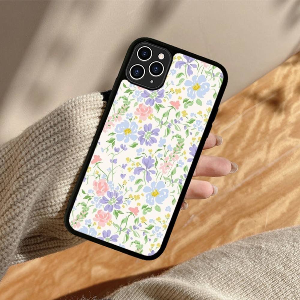 

Small Reddish Pink Flowers Phone Case Silicone PC+TPU For For IPhone 11 12 13 14 15 16 Plus Pro Max Cover iPhone 14pro max