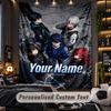 Personalized Wall Tapestry,Blue Lock Custom Printed Name, Fabric Wall Art For Indoor Room Backdrop