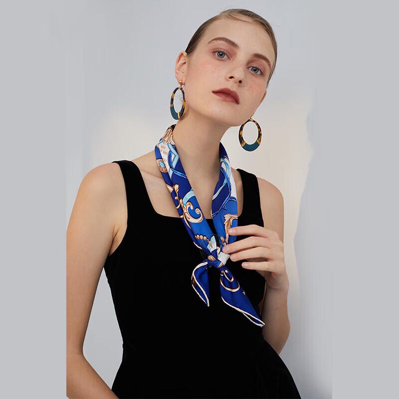 Aurora Love Letter Blue Floral Silk Scarf