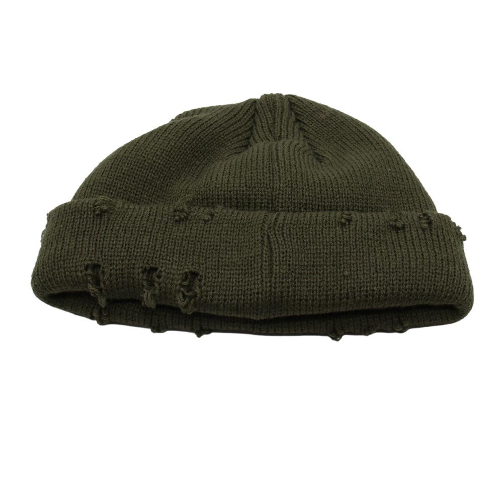 Hat Female Ins Harajuku Versatile Cold Hat Solid Color Hip Hop Retro Trendy Hole Flow Knitted Hat