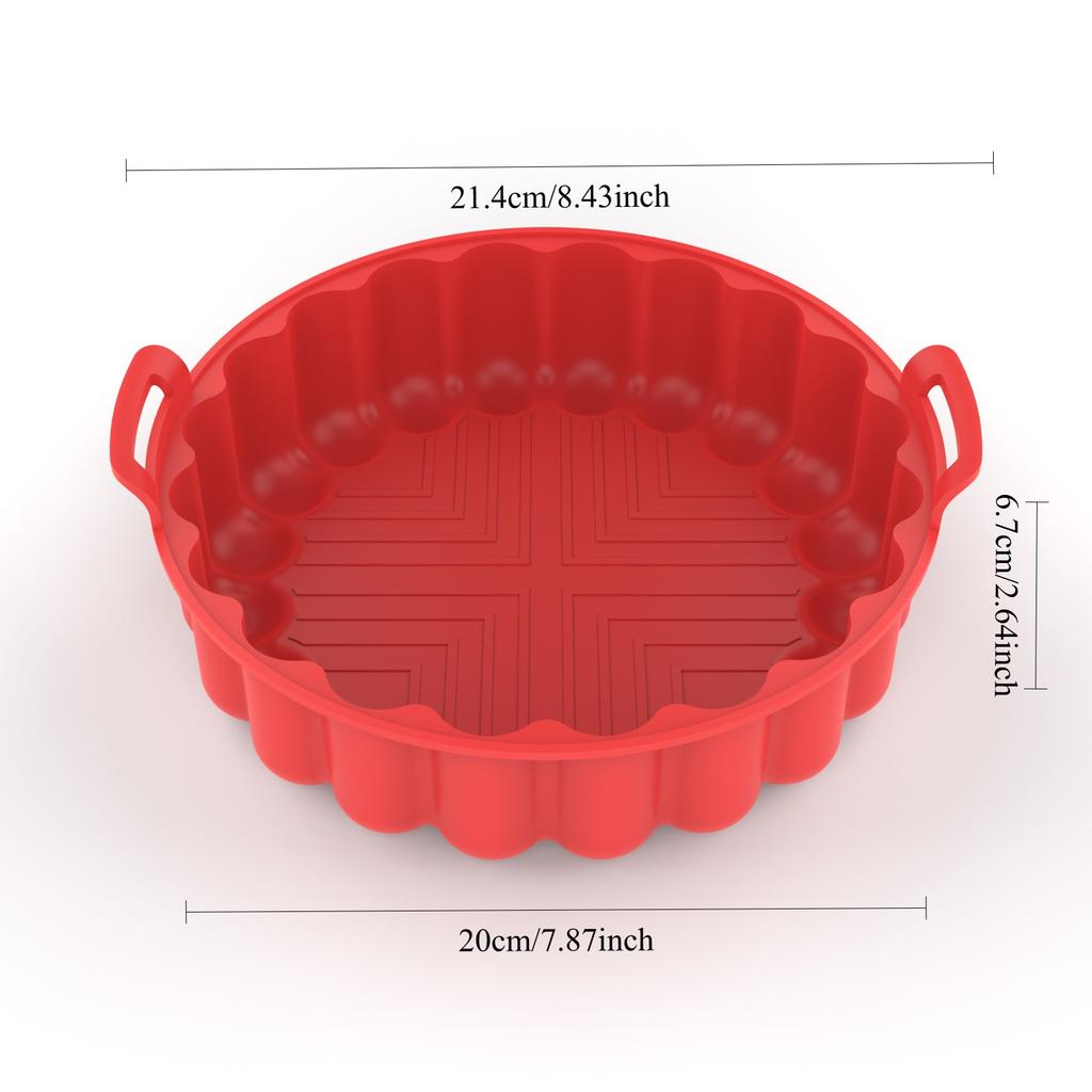 Air Fryer Silicone Round Air Fryer Silicone Pot Reusable Silicone Kitchen Air Fryer Liners Food Safe Non Stick Basket Accessorie