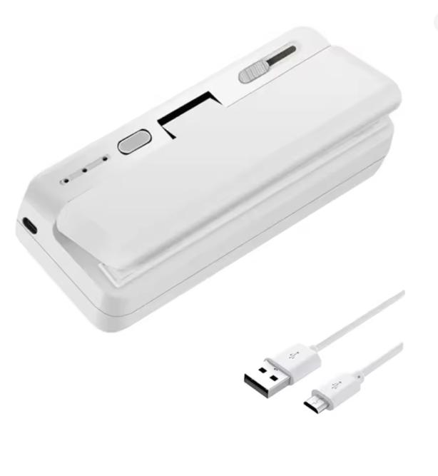 Mini Sealing Machine Food Packaging Plastic Bags Clip Bag Handheld Rechargeable Heat Sealer белый
