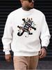 Men'S Christmas Fashion Long-Sleeve Round-Neck Sweatshirt, Trendy Long-Sleeve Top Featuring a New Hip-Hop Cartoon Print. Easy And Elegant, Smooth