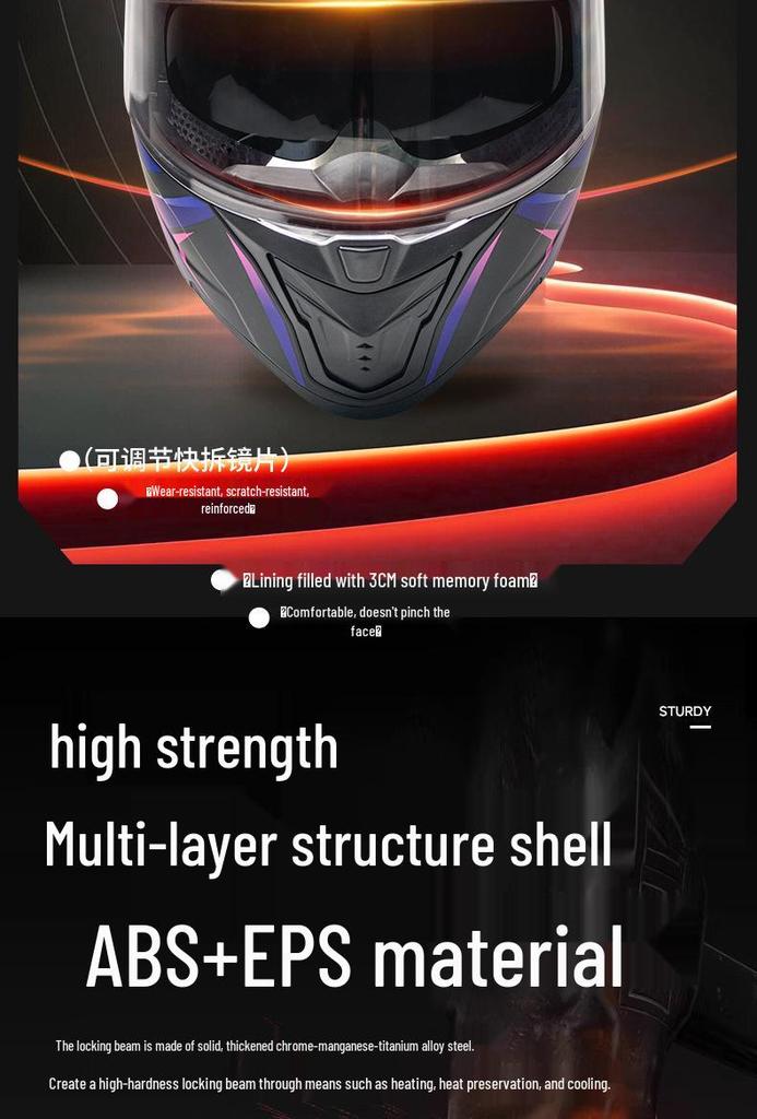 DOT Certified Flip-up Motorcycle Helmet - Unisex, All-Season, Off-road.