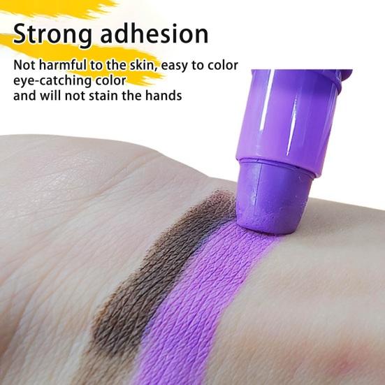 12Pcs Face Body Paint Sticks Kit 12 Color Water-Based Easy Clean Makeup Face Body Painting for Kids Art Theater