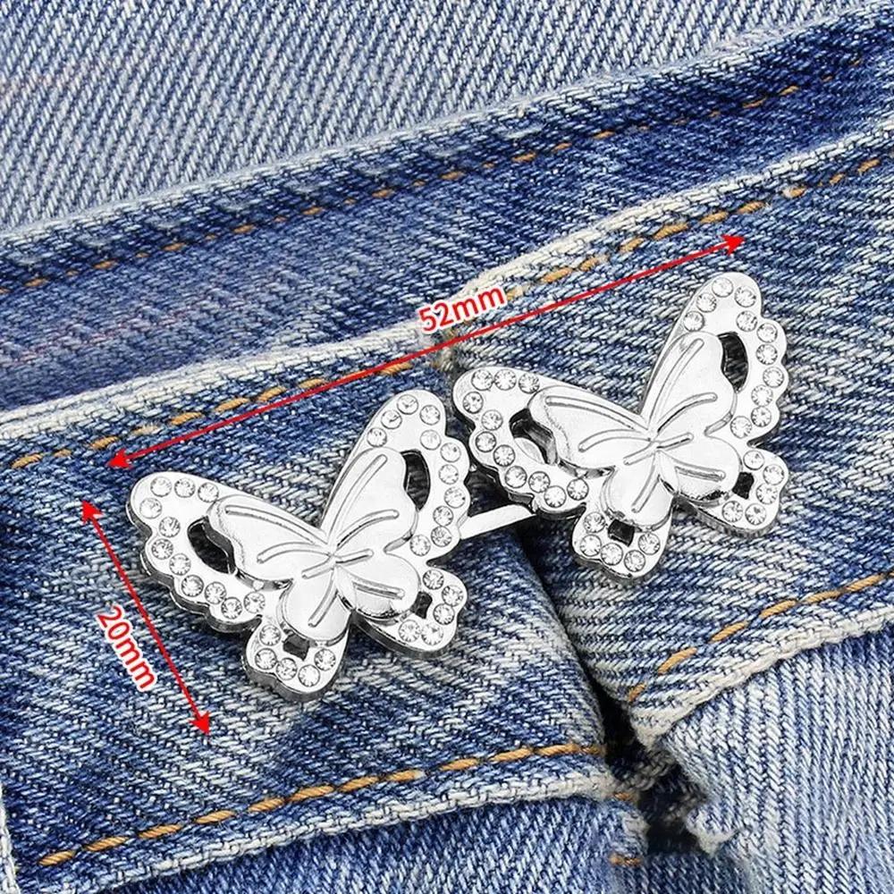 Bottone Vita Stretto per Pantaloni Jeans gonna da Donna Ornamenti Clip Vita Regolabile Spille Metalliche Accessori Abbigliamento Fai da Te Rimovibile