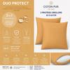 Lot de 2 taies d'oreiller "DuoProtect" avec technologie imperméable intégrée - 63 x 63 cm - DuoProtect Miel