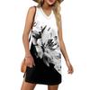 Women's V-neck Summer Casual Beach Vacation Women's Sleeveless Floral Print Sundress