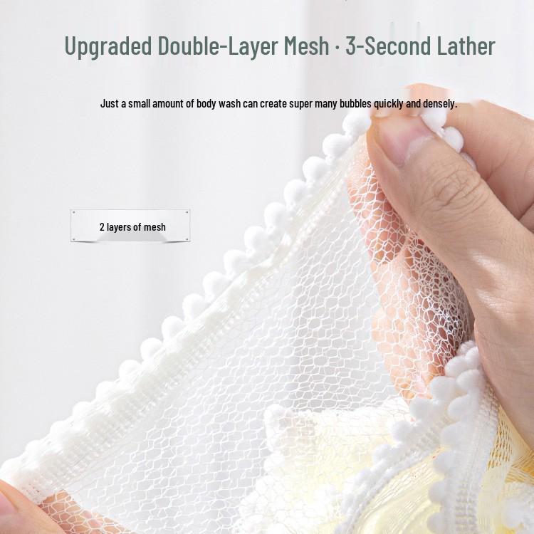 Luxurious Exfoliating Bath Flower Ball - Super Soft, Non-Dispersing, Large Size Shower Washcloth