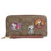 Wallet Long Wallet Outlet with Zipper Strap Leather C4452 CE705 CF218 WOOD [Coach] Women's (KHAKI×RED MULTI2/Beige) [Item]