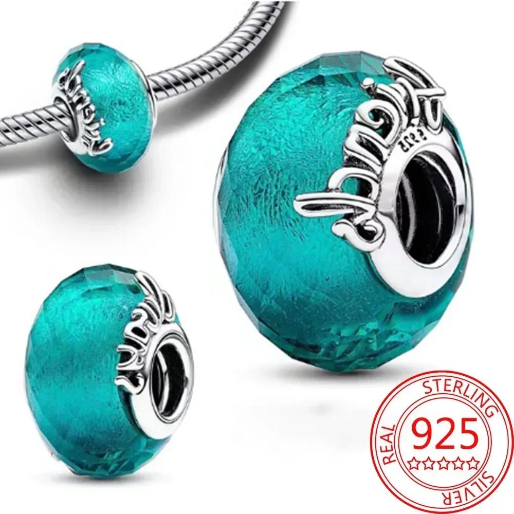 Colorful Murano Glass Beads Glass Ripple Charm Wavy Glass Bead Charms Fit Brand Bracelets Women Copper Jewelry Gift