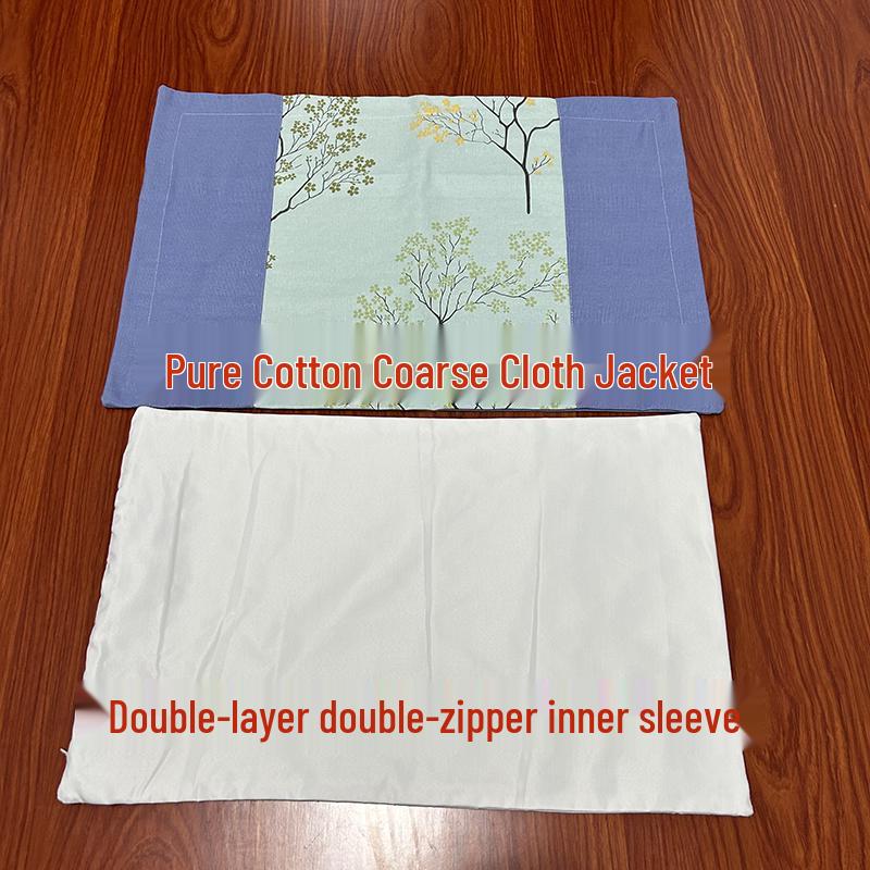 Non-Leak Buckwheat Pillowcase Set: Double-Layer Fabric & Zipper, Leak-Proof, Dust-Proof Inner Core Protector