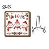 Christmas Hanging Ornament Wooden Tabletop Decor, 2D Pet Santa with Iron Stand, Rustic Xmas Party Holiday Sign for Home And Cafe Festive Shelf, Solid