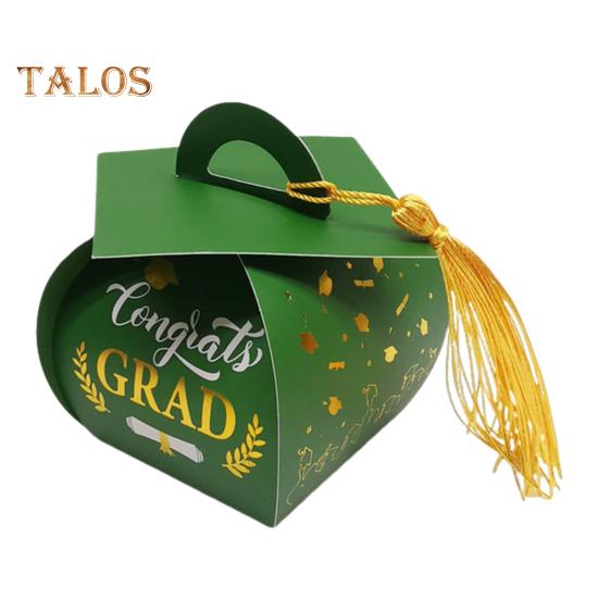 

50 шт. коробка конфет с кисточками для выпускного 2025 года, подарочная коробка для выпускного своими руками для вечеринки по случаю выпускного зелёный