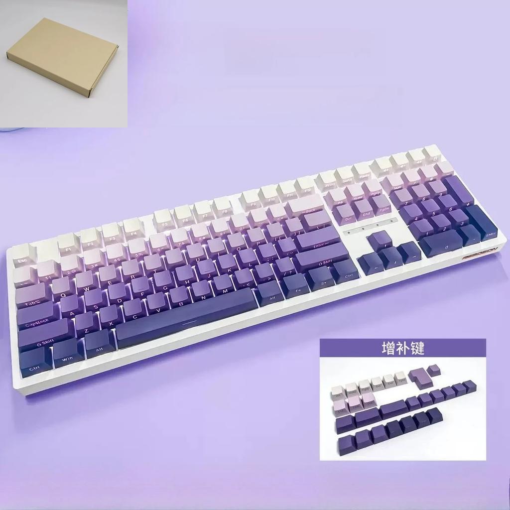 2025 Good Gradient Keycaps Side Printed Shine Through PBT Double Shot OEM Profile for MX Switches Gaming Keyboard 130+key Caps