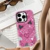 Pink Graffiti Heart Phone Case for IPhone 17 16 15 14 13 Pro Max Plus for Magnetic Single Double-layer Tough Case