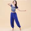 2Pieces Belly Dance Costume Set Coins Top Lantern Pants Set Halloween Costume Belly Dance Outfits for Dress Up Party