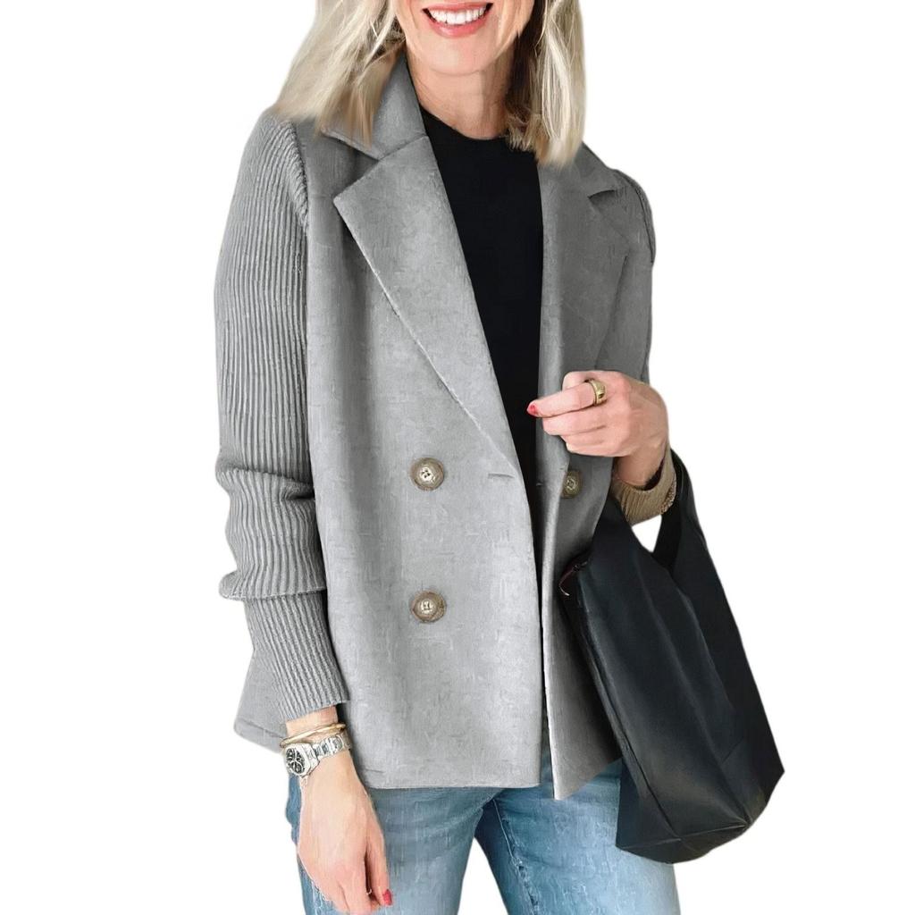 Women's Fashion Casual Solid Color Patchwork Long Sleeve Jacket