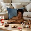 Dylan Wang Chinese Actor Cushion Cover Anti-Dustmite Pillowcase Invisible Zipper Silky Short Plush Sofa Cushion Cover