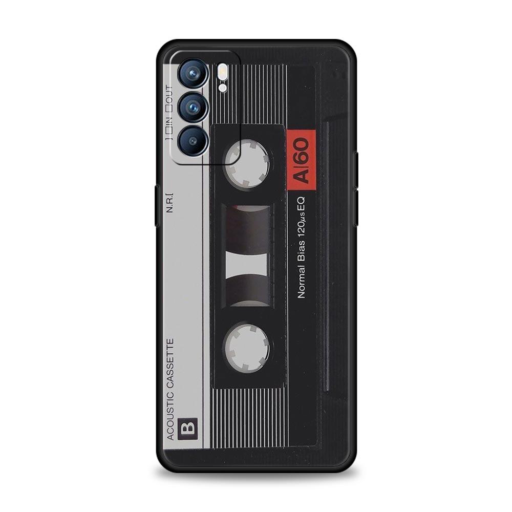 

Phone Case For Oppo A17 A31 A54 A57 A78 A79 Find X5 X6 Reno 7 8 10 11 12 13 F Pro 5G Soft TPU Vintage Cassette Tape Retro Style Reno10 F