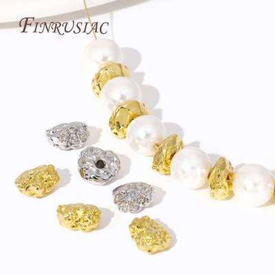 High Quality 18K Gold Plated Irregular Spacer Beads Metal Bracelets Beads For Jewelry Making DIY Accessories,Bead Separators