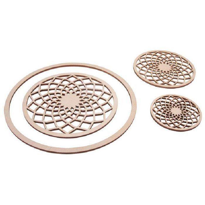 Wooden Discs - Rayher - Dream Filigree - 7 To 18 Cm - 3 Mm Thick - Decorative Objects