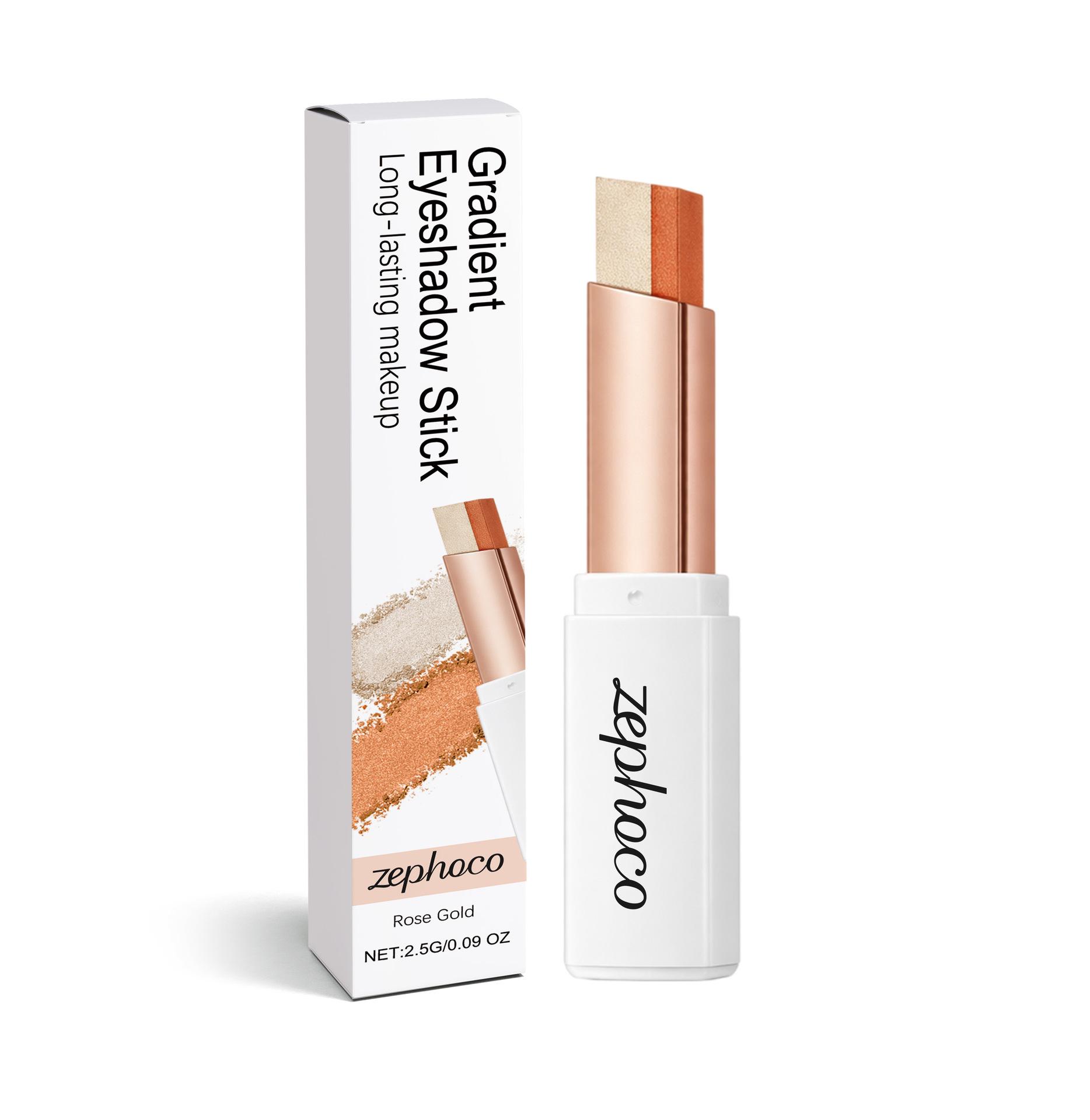 

Zephoco Gradient Eyeshadow Stick: Natural Color, Pearlescent Shimmer, Beginner-Friendly, Convenient. 2.5g (For export only) рожевий колір золота