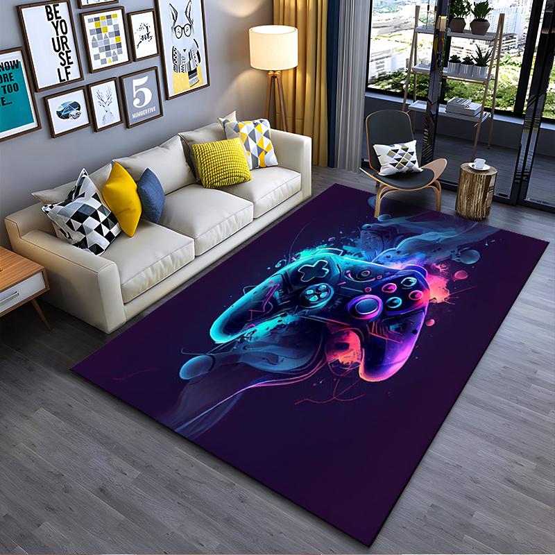 

Gaming Controller Design Rug with Neon Colors, Modern Decor Carpet Suitable for use as an anti-slip for living room bedroom sofas 40x60cm( 15x23in )